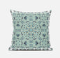 16” Aqua Geostar Zippered Suede Throw Pillow