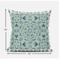 18” Aqua Geostar Zippered Suede Throw Pillow