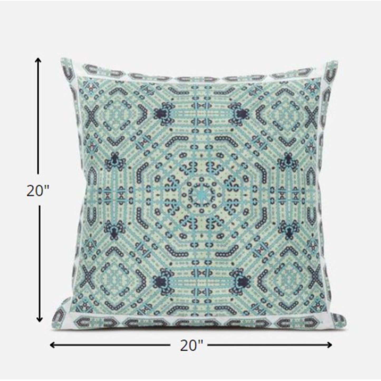 18” Aqua Geostar Zippered Suede Throw Pillow