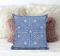 18” Blue White Geostar Zippered Suede Throw Pillow