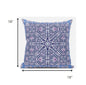 18” Lilac Blue Geostar Zippered Suede Throw Pillow