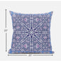 18” Lilac Blue Geostar Zippered Suede Throw Pillow