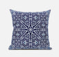 16” Indigo Blue Geostar Zippered Suede Throw Pillow