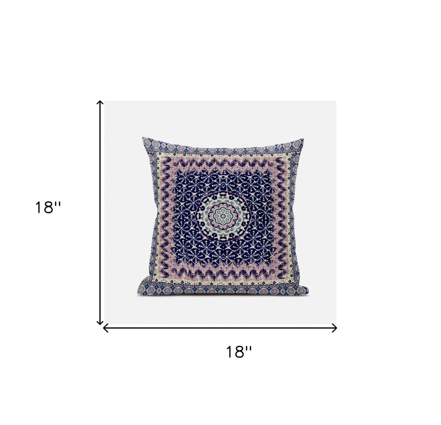 18" X 18" Grey Blue Floral Blown Seam Suede Throw Pillow
