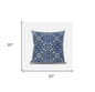 20" X 20" Dark Blue Gray Paisley Blown Seam Suede Throw Pillow