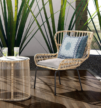 18" X 18" Green White Pink Paisley Blown Seam Suede Throw Pillow