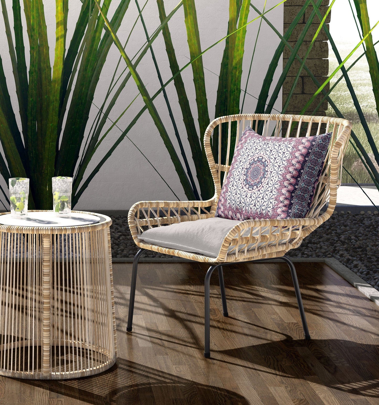 16" X 16" Dark Green Light Blue Geometric Blown Seam Suede Throw Pillow