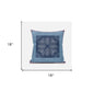 18" X 18" Light Blue Gray Geometric Blown Seam Suede Throw Pillow