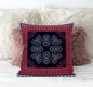 18" X 18" Red Black Geometric Blown Seam Suede Throw Pillow