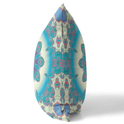 16" X 16" Yellow And Red Geometric Zippered Suede Throw Pillow