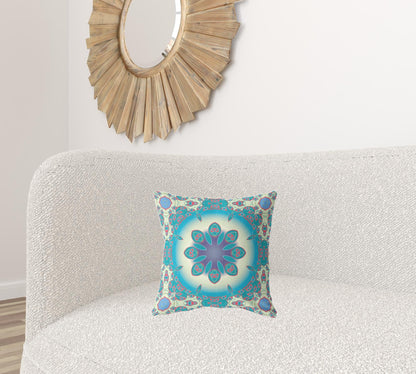 16" X 16" Yellow And Red Geometric Zippered Suede Throw Pillow