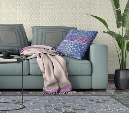 16” Navy Blue Patch Zippered Suede Throw Pillow