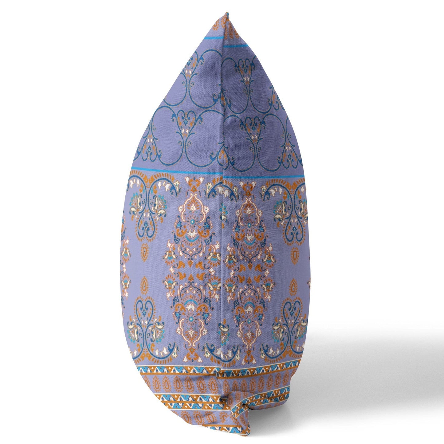 16" X 16" Purple And Blue Stencil Zippered Suede Throw Pillow