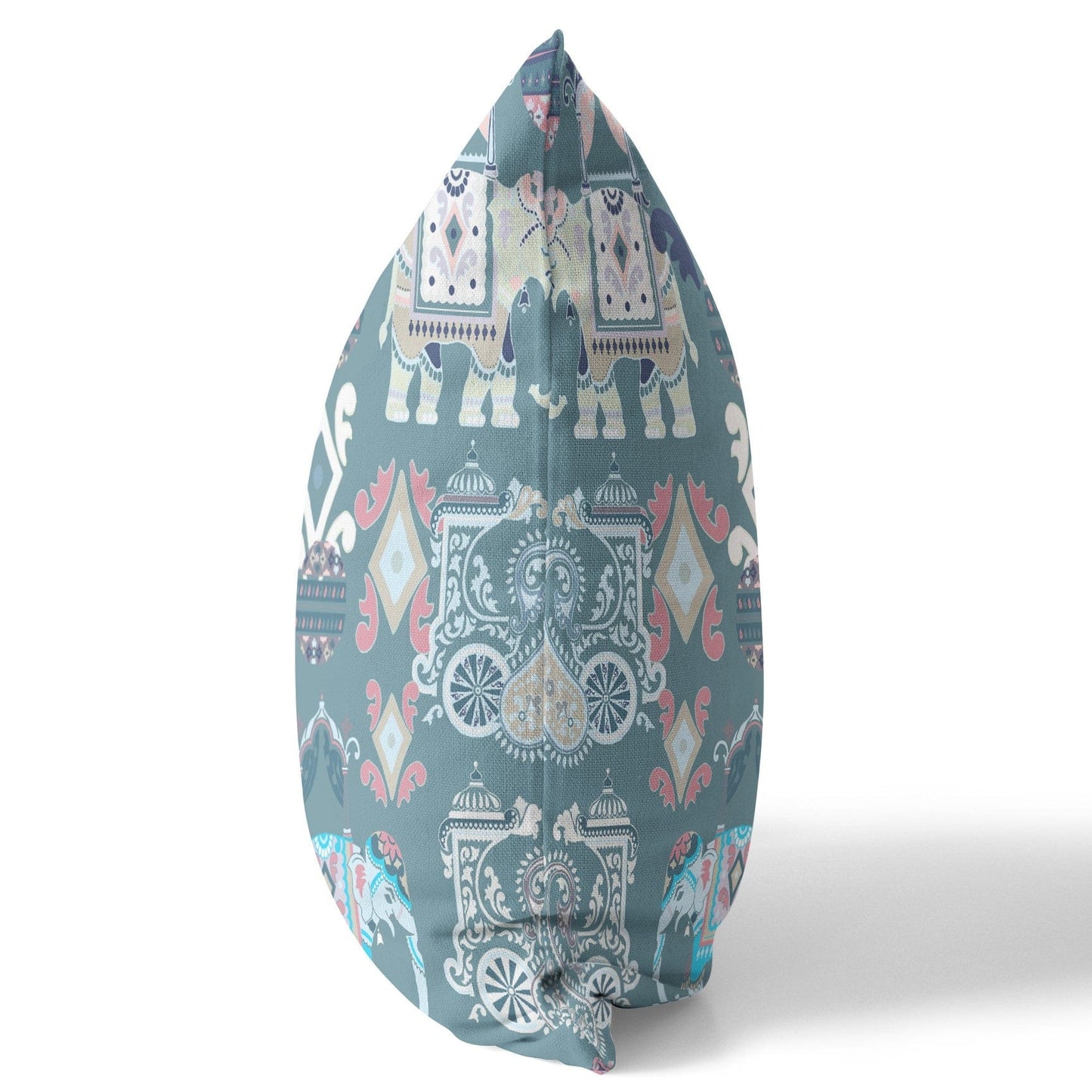 18" X 18" Gray And White Paisley Blown Seam Suede Throw Pillow