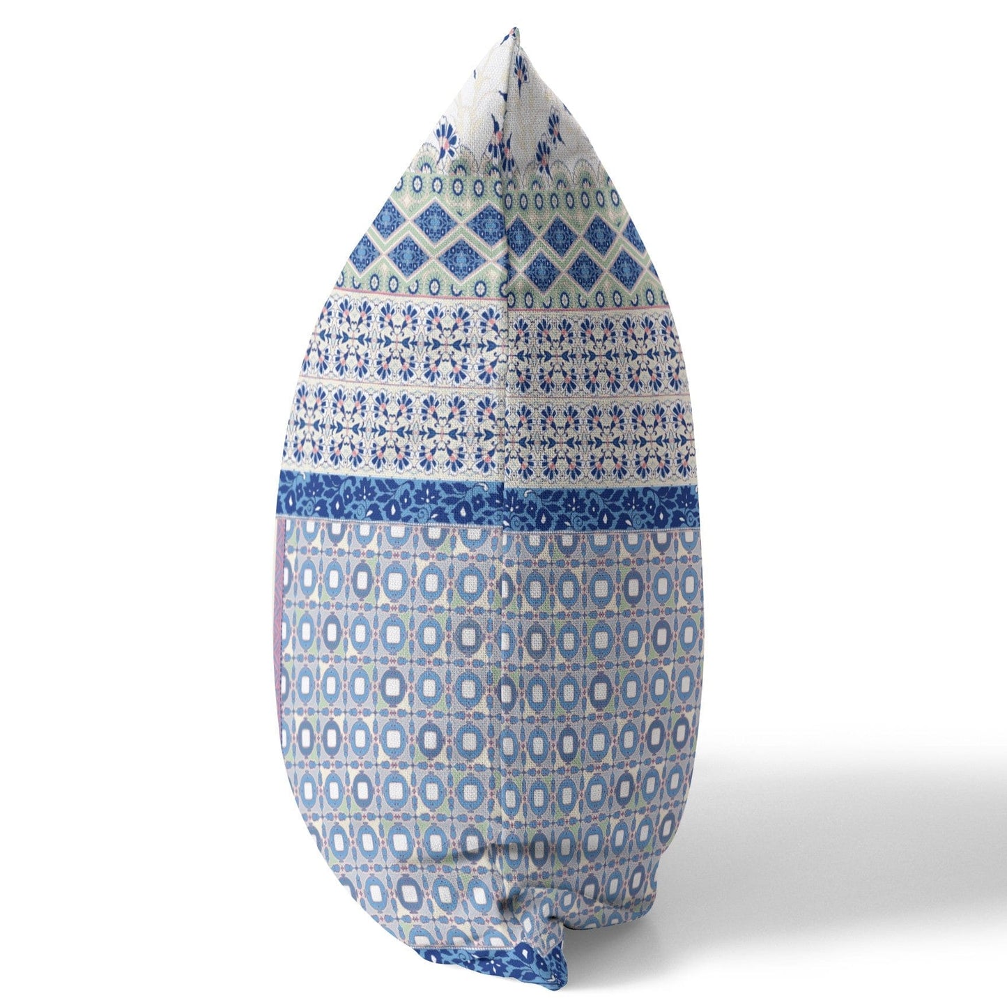 16” Blue Lavender Patch Blown & Closed Suede Throw Pillow