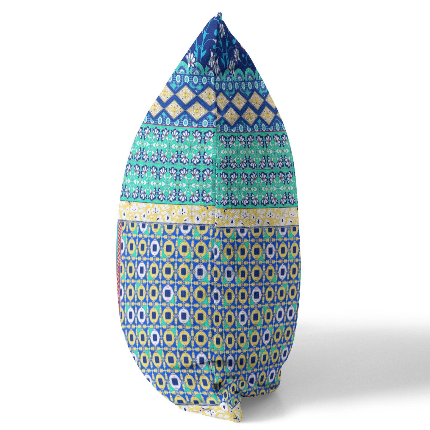 18” Navy Blue Patch Blown & Closed Suede Throw Pillow