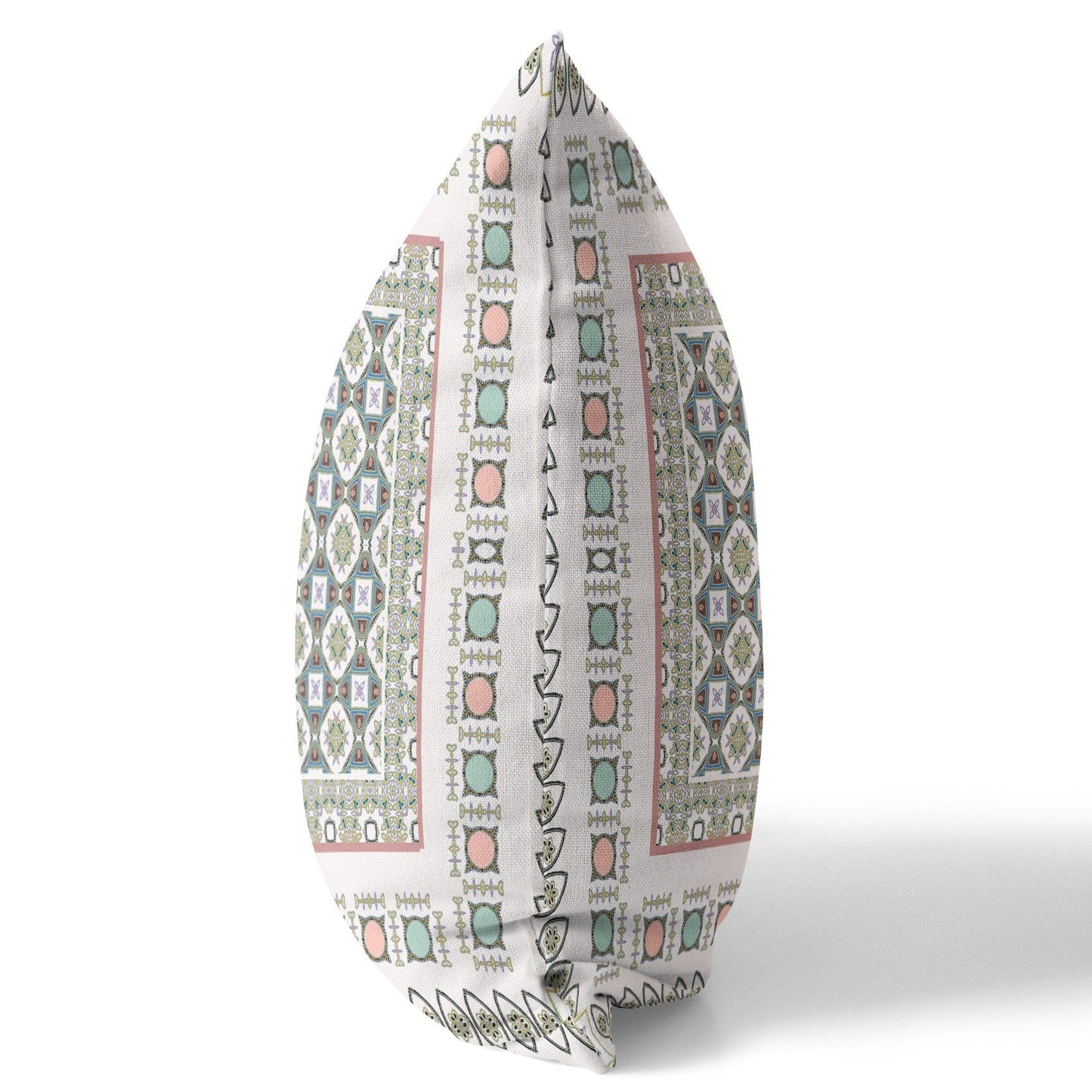 18" X 18" White And Blue Floral Blown Seam Suede Throw Pillow