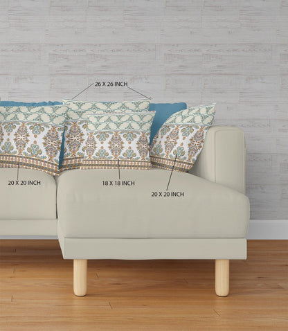 18" X 18" White And Yellow Abstract Blown Seam Suede Throw Pillow