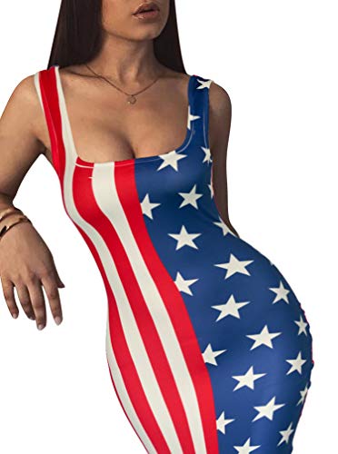 LAGSHIAN Women's Sexy Bodycon Tank Dress Sleeveless Basic Midi Club Dresses Yellow