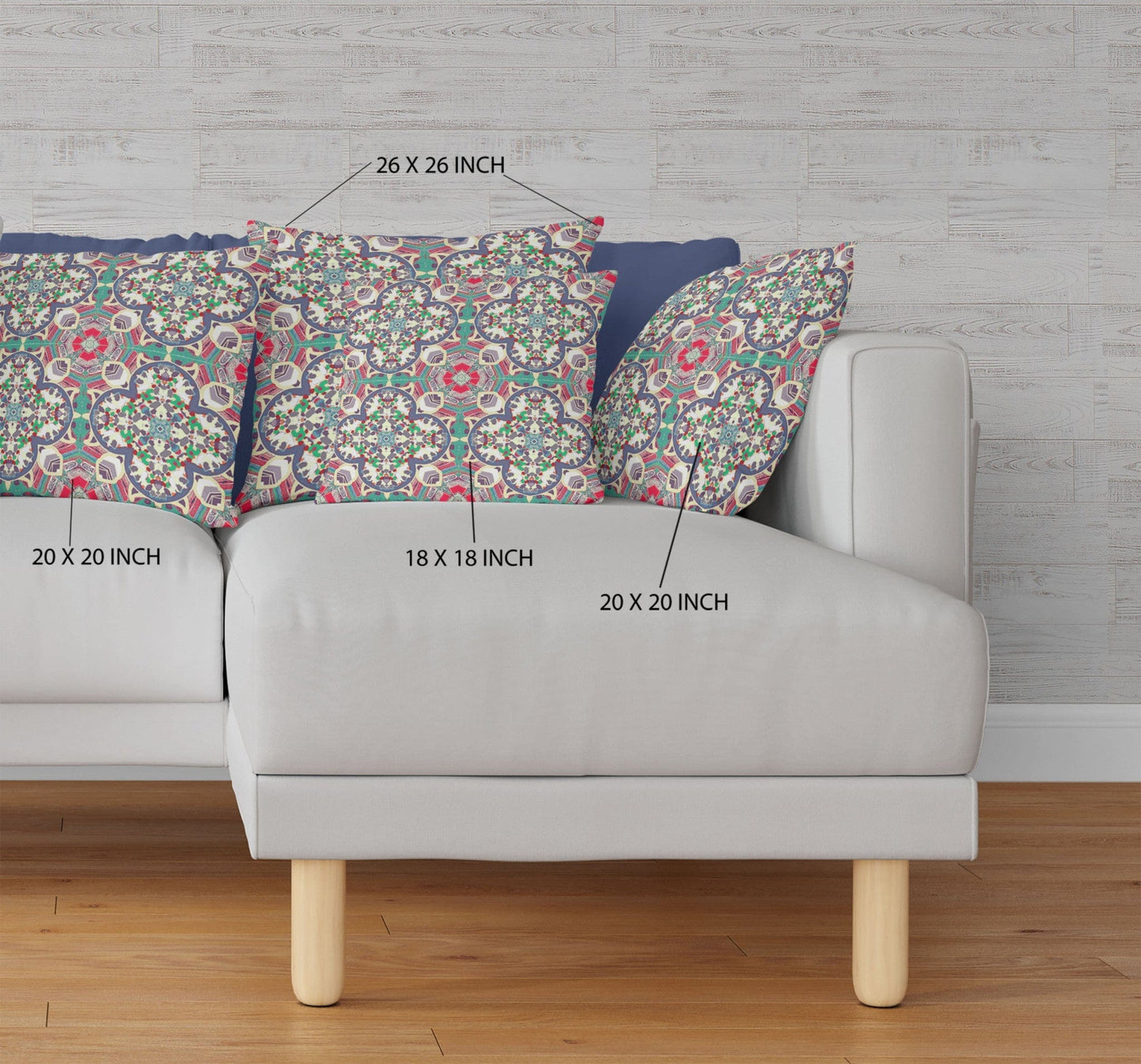 18” Gray Pink Cloverleaf Boho Zippered Suede Throw Pillow