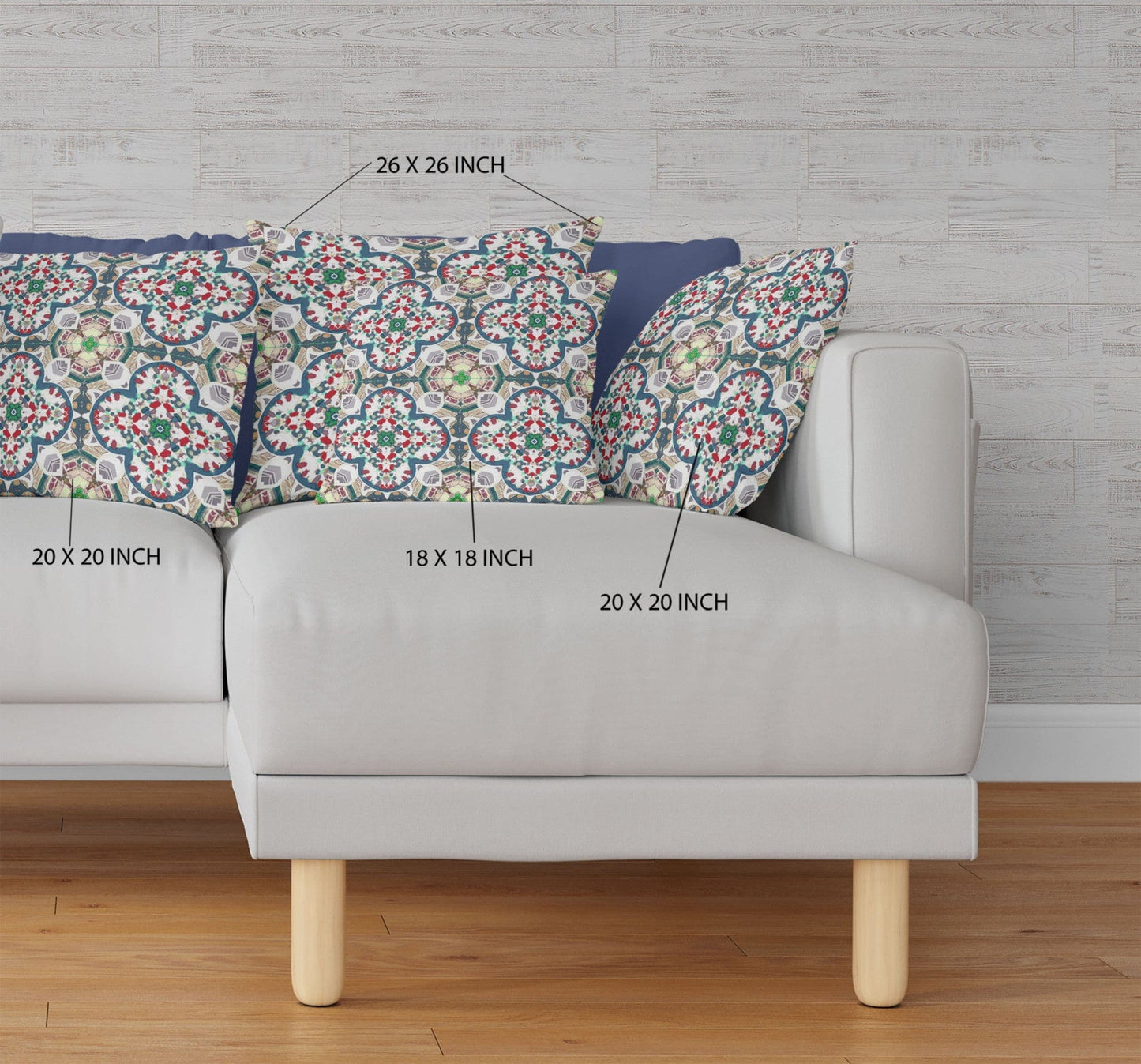 18” Green White Cloverleaf Boho Zippered Suede Throw Pillow