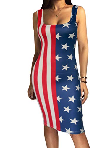 LAGSHIAN Women's Sexy Bodycon Tank Dress Sleeveless Basic Midi Club Dresses Yellow