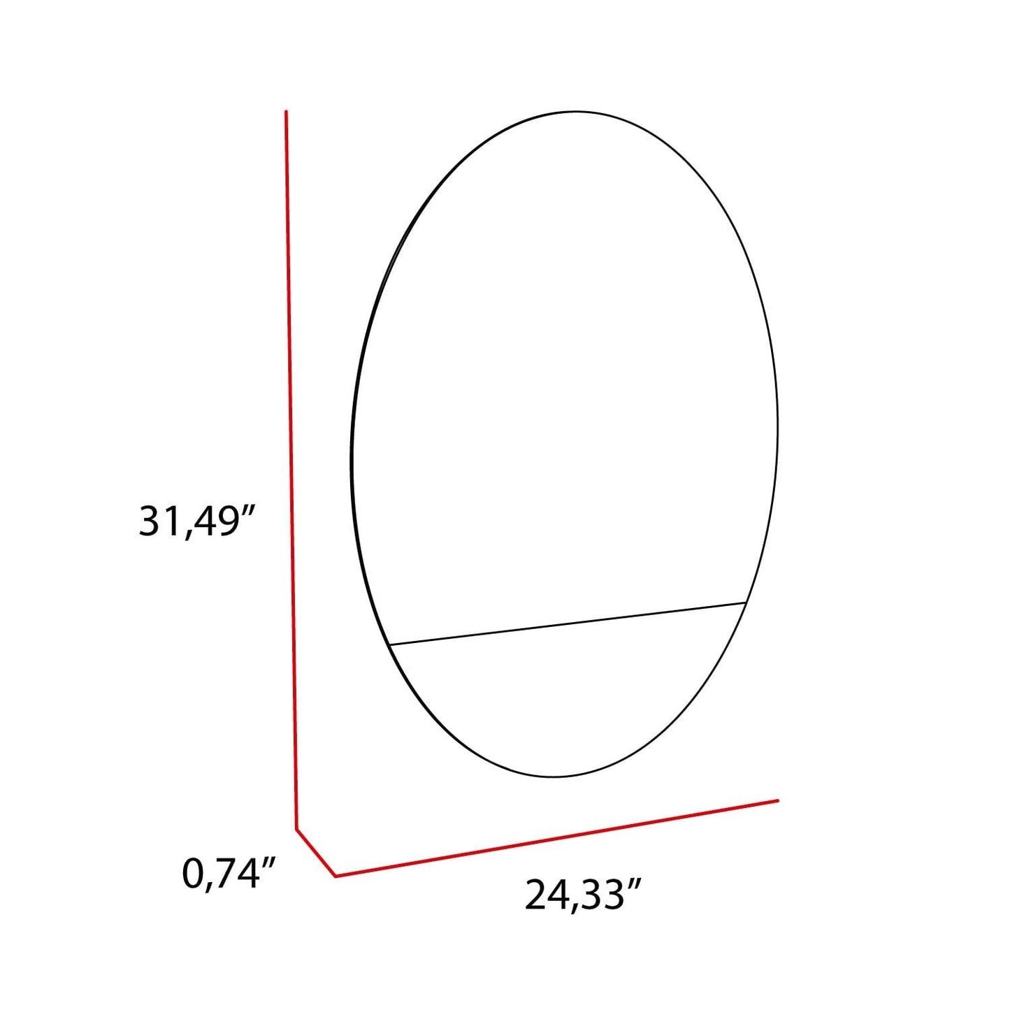 Modern Oval Shaped Wall Mirror