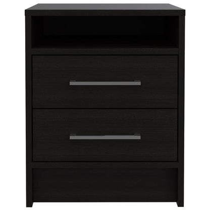 Light and Dark Oak Two Drawer Nightstand