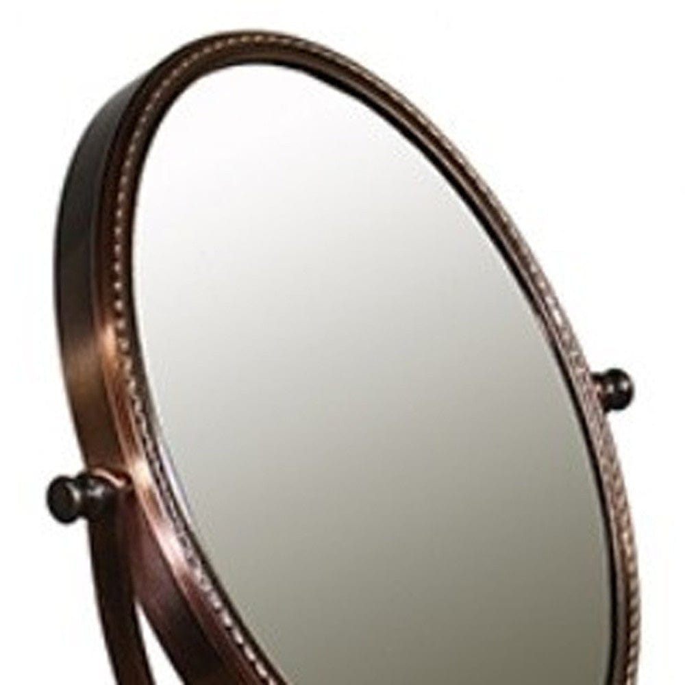 Vintage Style Copper 7X  Magnification Vanity Mirror