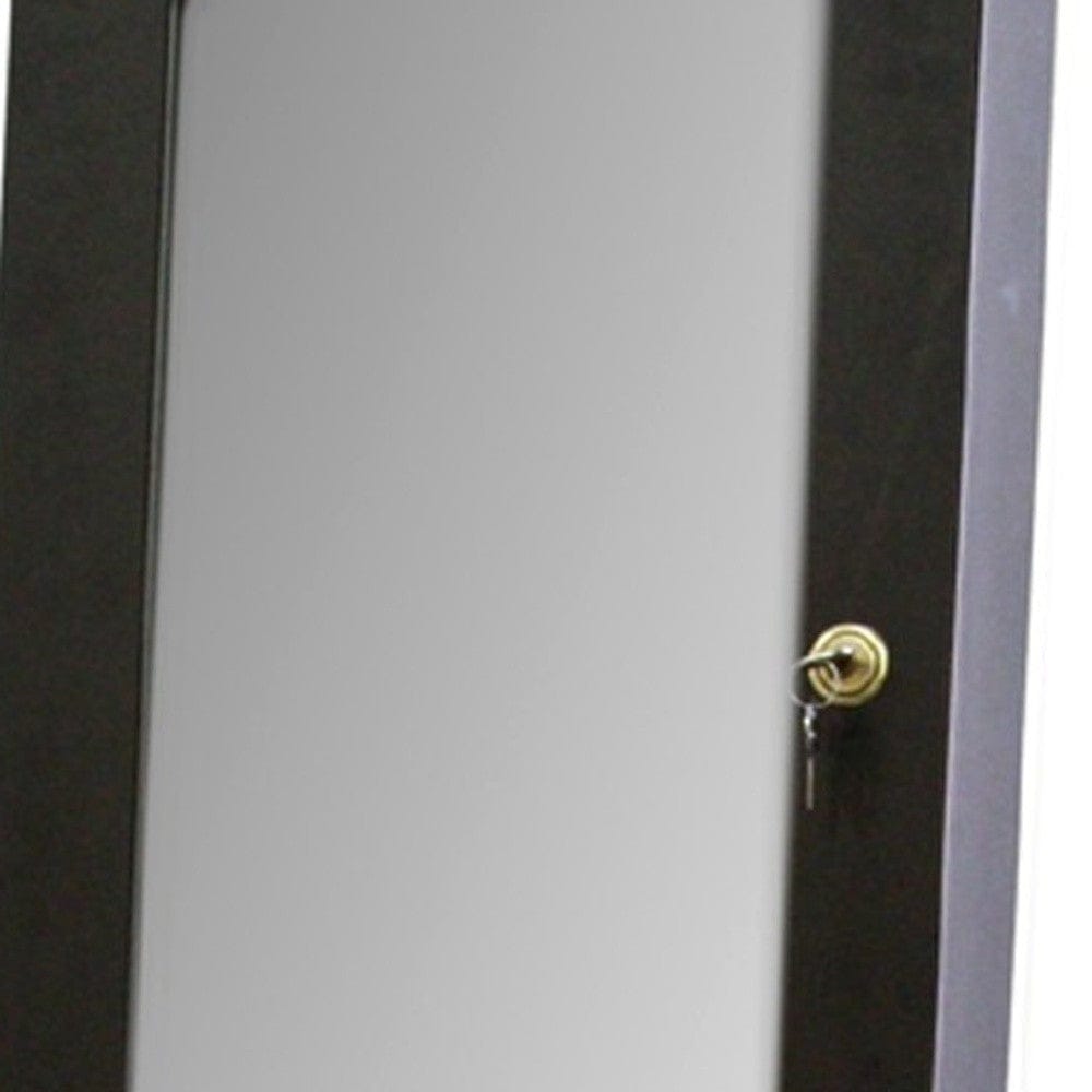 Universal Brown Standing Mirror with Jewelry Storage