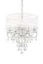 Glam Silver Faux Crystal Hanging Celing Lamp with See Thru Shade