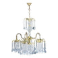 Two Tier Crystal and Gold Hanging Chandelier Light