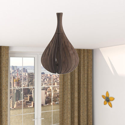 Shaded Sphere One Light Incandescent Wood Chandelier