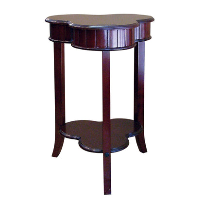 28" Brown Solid And Manufactured Wood Free Form End Table With Shelf