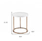 22" Copper And White Solid Wood And Steel Round End Table