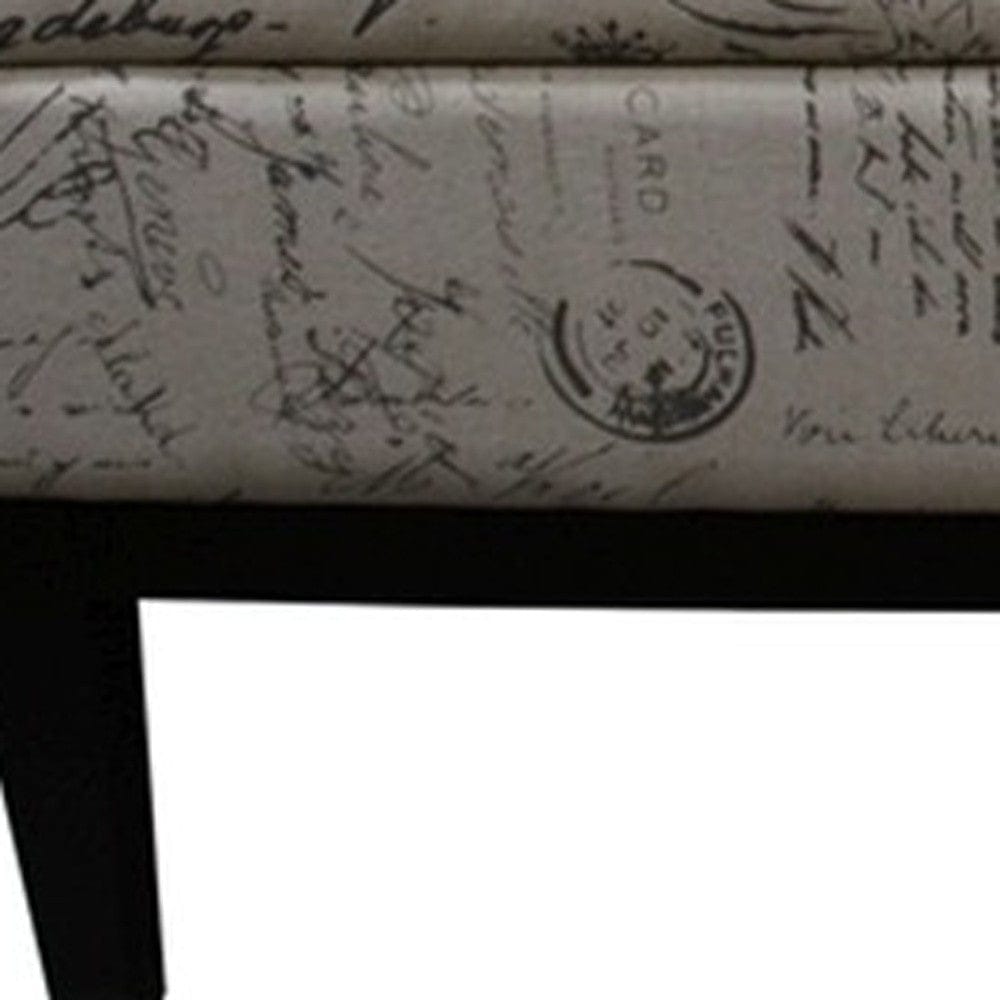 Black and White Vintage Postcard Print Dual Lift Storage Bench