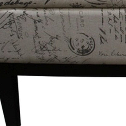 Black and White Vintage Postcard Print Dual Lift Storage Bench