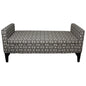 Modern Dark Brown and White Retro Star Print Storage Bench