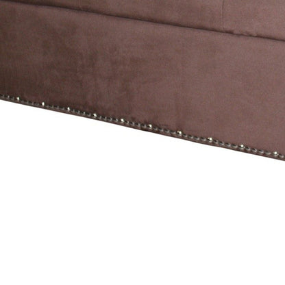 Cozy Brown Suede Storage Bench