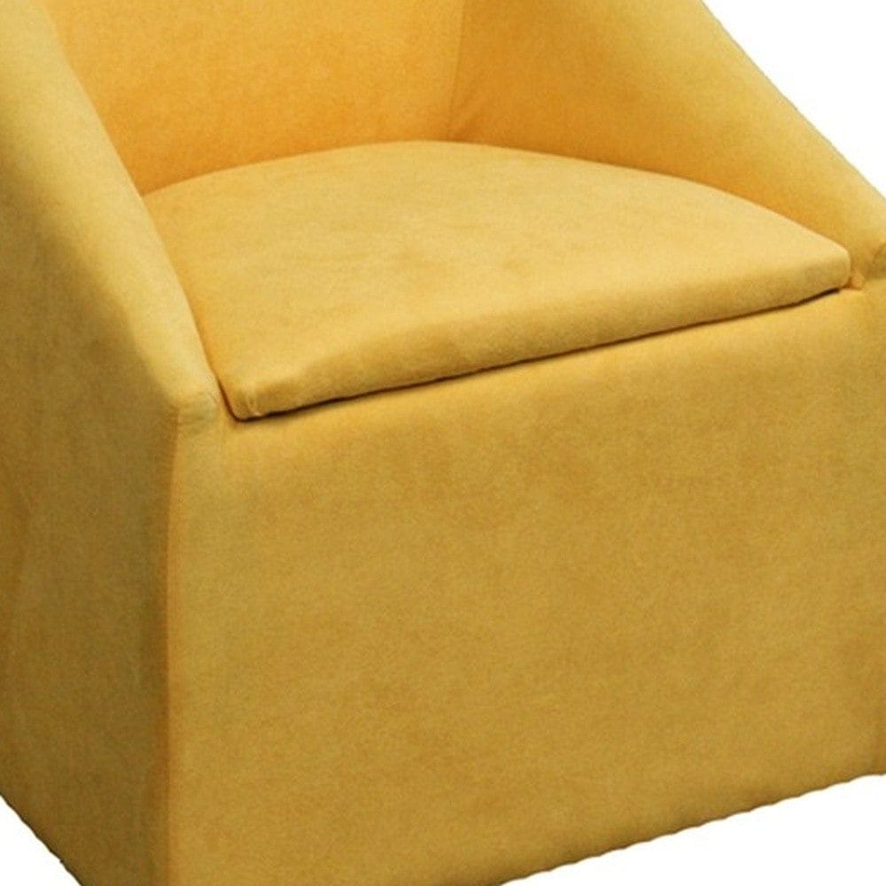 21" Modern Yellow Gold Cubed Accent Storage Chair