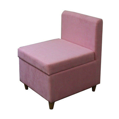 29" Mod Pink Mauve Microfiber Armless Accent Chair with Storage