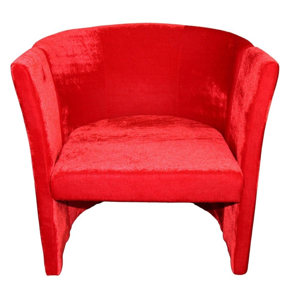25" Luxurious Wood and Red Microfiber Folding Chair