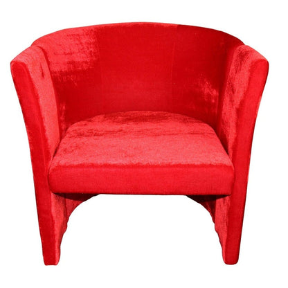 25" Luxurious Wood and Red Microfiber Folding Chair