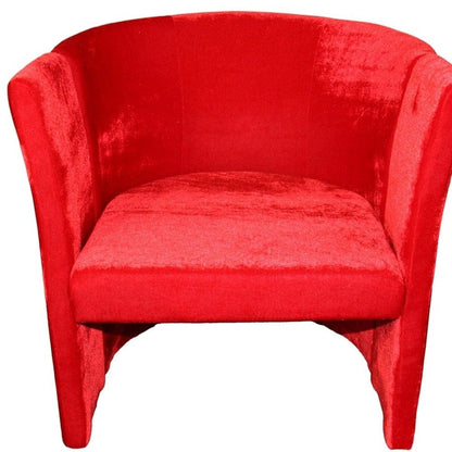 25" Luxurious Wood and Red Microfiber Folding Chair