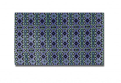 5' X 7' Black Blue Green Area Rug