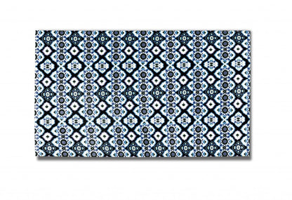 5' X 7' Black And Blue Oriental Area Rug