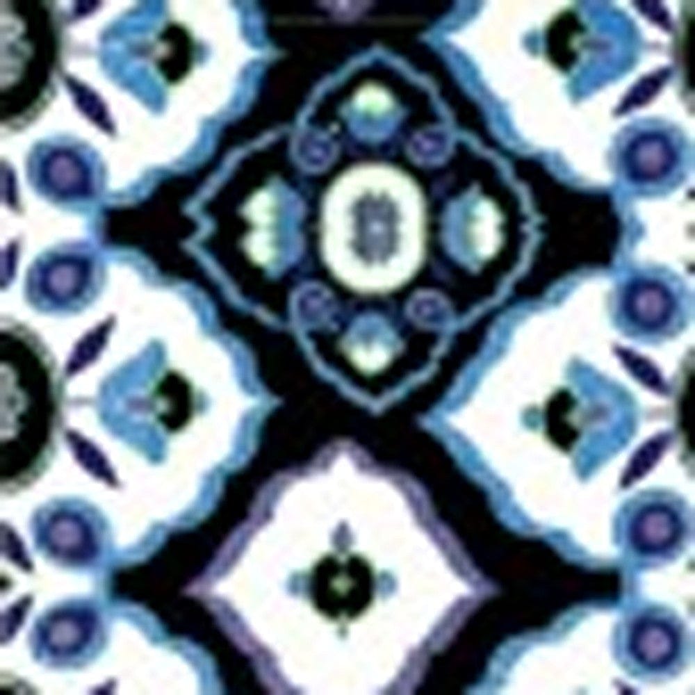 5' X 7' Black And Blue Oriental Area Rug