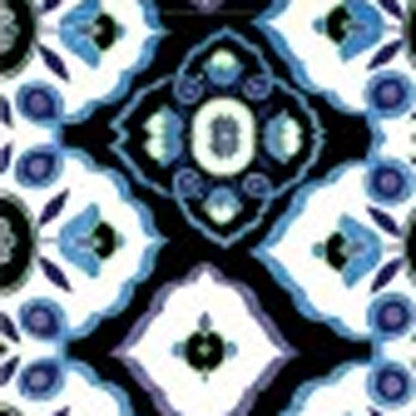 5' X 7' White And Blue Oriental Area Rug