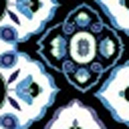 5' X 7' White And Blue Oriental Area Rug