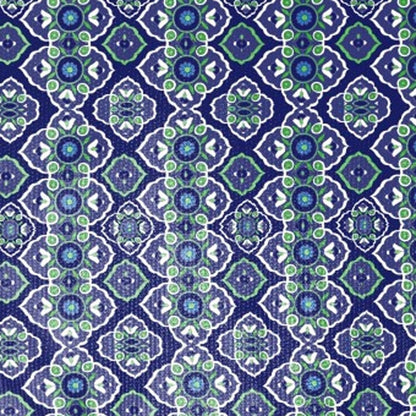 5' X 7' Blue And Green Oriental Area Rug